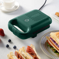 Thumbnail for Mini Waffle Maker Machine,Sandwich Iron Maker Press Toaster Grilled Cheese Breakfast,Compact Design LED Indicator Lights,Portable Handle Non-stick for Breakfast,Dessert Green