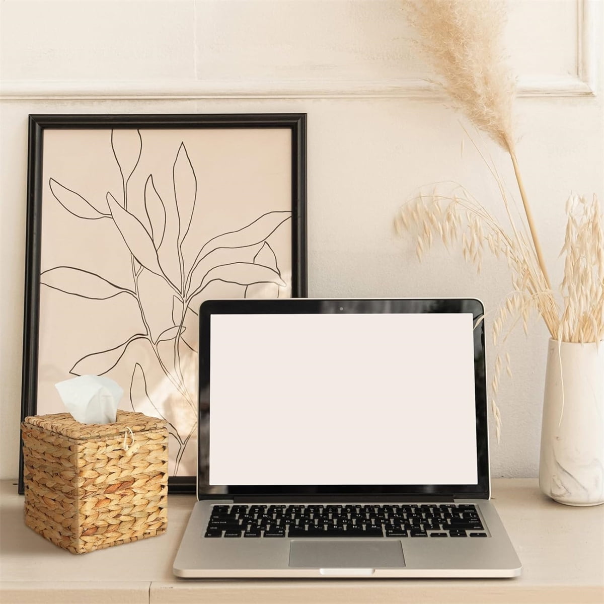 Tutuviw Tissue Box Cover Rectangle,Tissue Box Holder for Bathroom,Water Hyacinth Tissue Box Holder,Rattan Tissue Box Cover Facial Tissue Holder for Table,10" x 6" x 4.5 11"