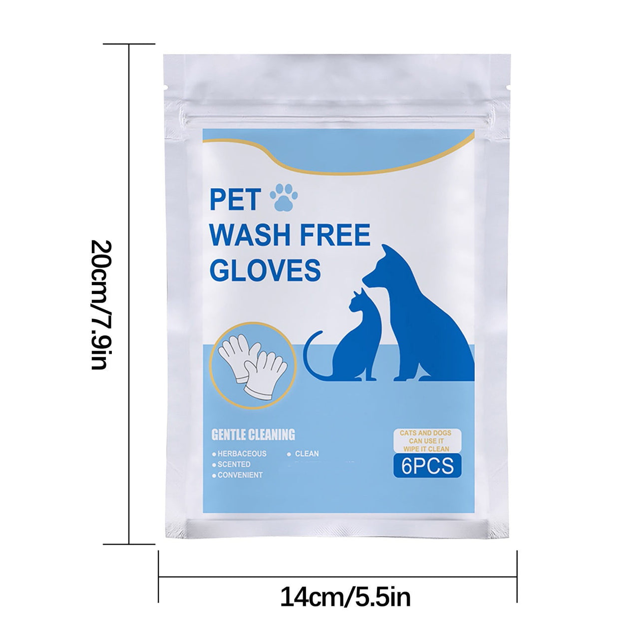 Pet Cleaning Glove Wipes for Dogs and Cats 12 Pcs, Dog Wipes, Cat Wipes, Pet Wipes Disposable Cleaning Massage Gloves, Pet Grooming Pet Washing, Easy Bath White
