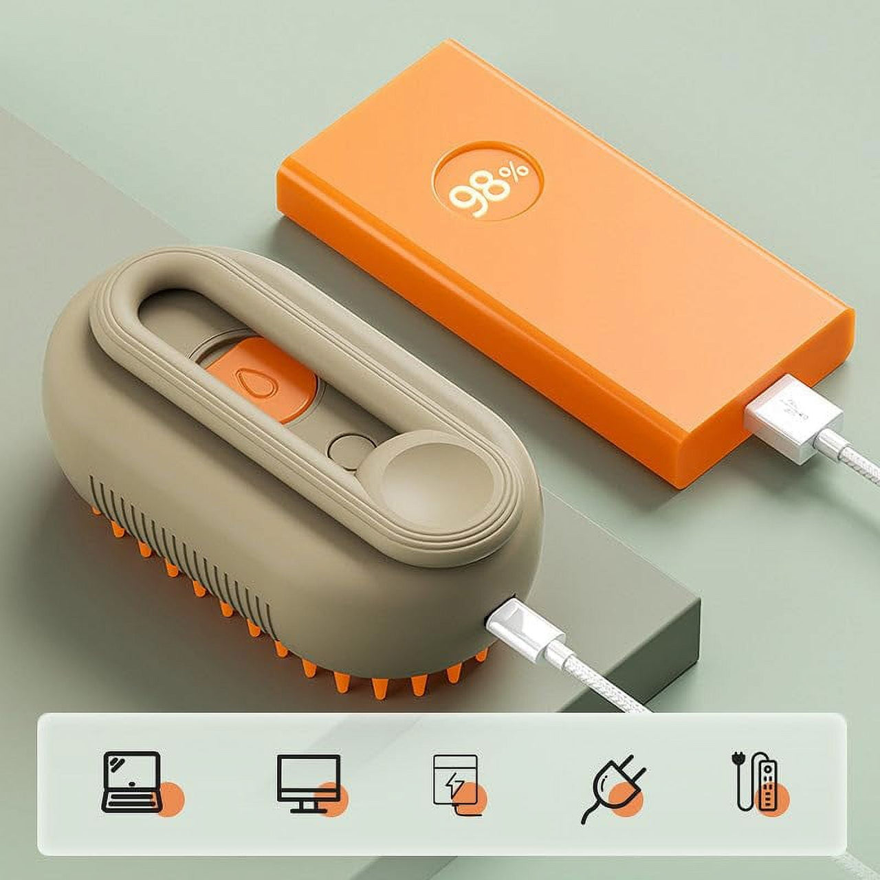 Cat Steam Brush, 3 in 1 Self Cleaning Cat Steamy Pet Brush Steamer Brush for Massage for Removing Tangled and Loosse Hair (2PCS Light Green) Light Green