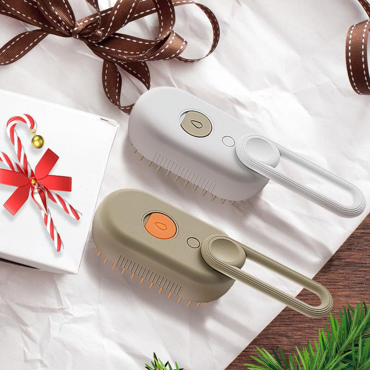 Cat Steam Brush, 3 in 1 Self Cleaning Cat Steamy Pet Brush Steamer Brush for Massage for Removing Tangled and Loosse Hair (2PCS Light Green) Light Green