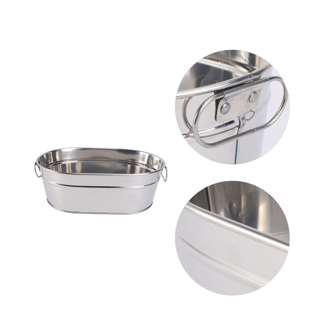 HOOWIFFY Large Capacity Stainless Steel Seafood Bucket for Serving Seafood in Restaurants and Home Tableware 1 Piece