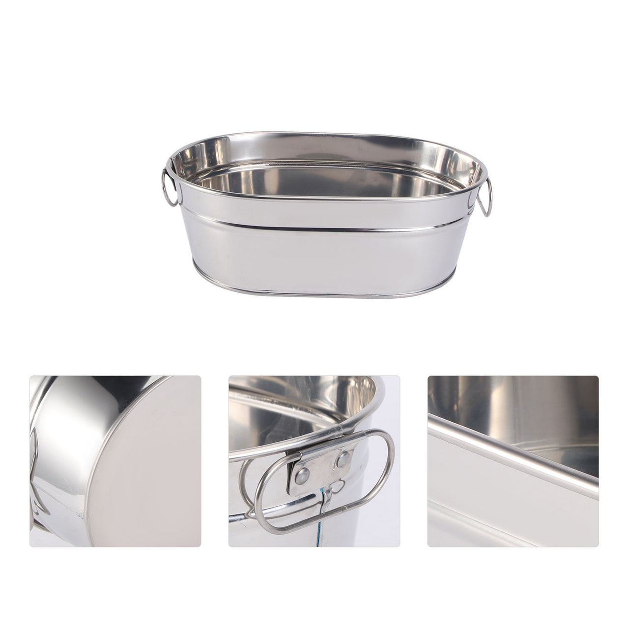 HOOWIFFY Large Capacity Stainless Steel Seafood Bucket for Serving Seafood in Restaurants and Home Tableware 1 Piece