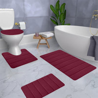 Thumbnail for Kdkad Bathroom Rugs Sets 3 Piece, Bath Rugs for Bathroom Non Slip, Ultra Soft Water Absorbent Microfiber Bath Mat Set, Machine Washable Thick Plush Bath Mats for Bathroom Floor,Tub and Shower 4 pc Khaki