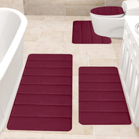 Thumbnail for Kdkad Bathroom Rugs Sets 3 Piece, Bath Rugs for Bathroom Non Slip, Ultra Soft Water Absorbent Microfiber Bath Mat Set, Machine Washable Thick Plush Bath Mats for Bathroom Floor,Tub and Shower 4 pc Red 1