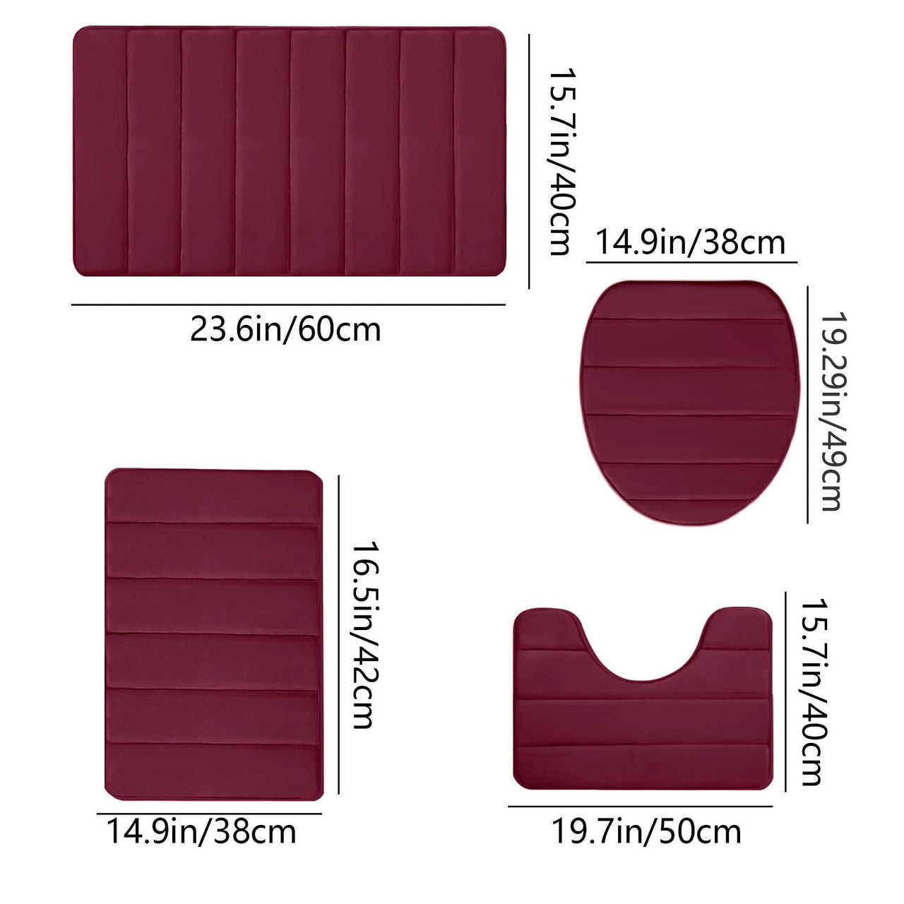 Kdkad Bathroom Rugs Sets 3 Piece, Bath Rugs for Bathroom Non Slip, Ultra Soft Water Absorbent Microfiber Bath Mat Set, Machine Washable Thick Plush Bath Mats for Bathroom Floor,Tub and Shower 4 pc White 1