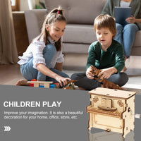 Thumbnail for Worgeous 2-Piece Wooden Assembly Puzzle Craft Kit Desktop Musical Piano Model for Adults Teens