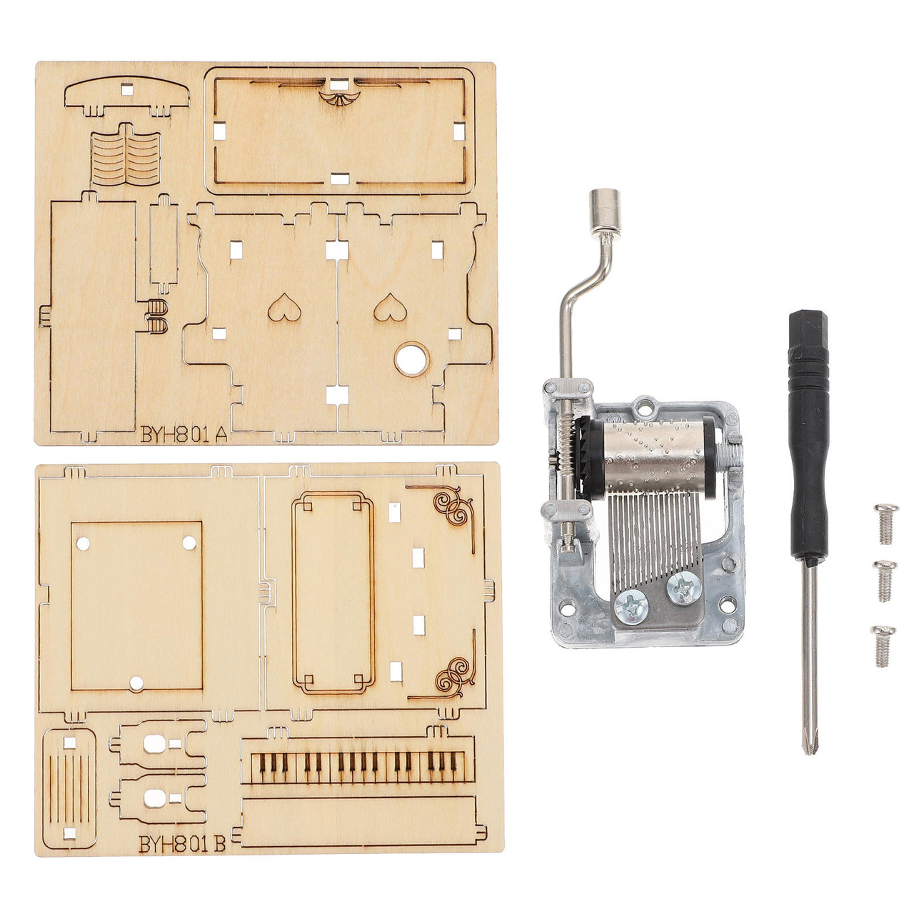 Worgeous 2-Piece Wooden Assembly Puzzle Craft Kit Desktop Musical Piano Model for Adults Teens