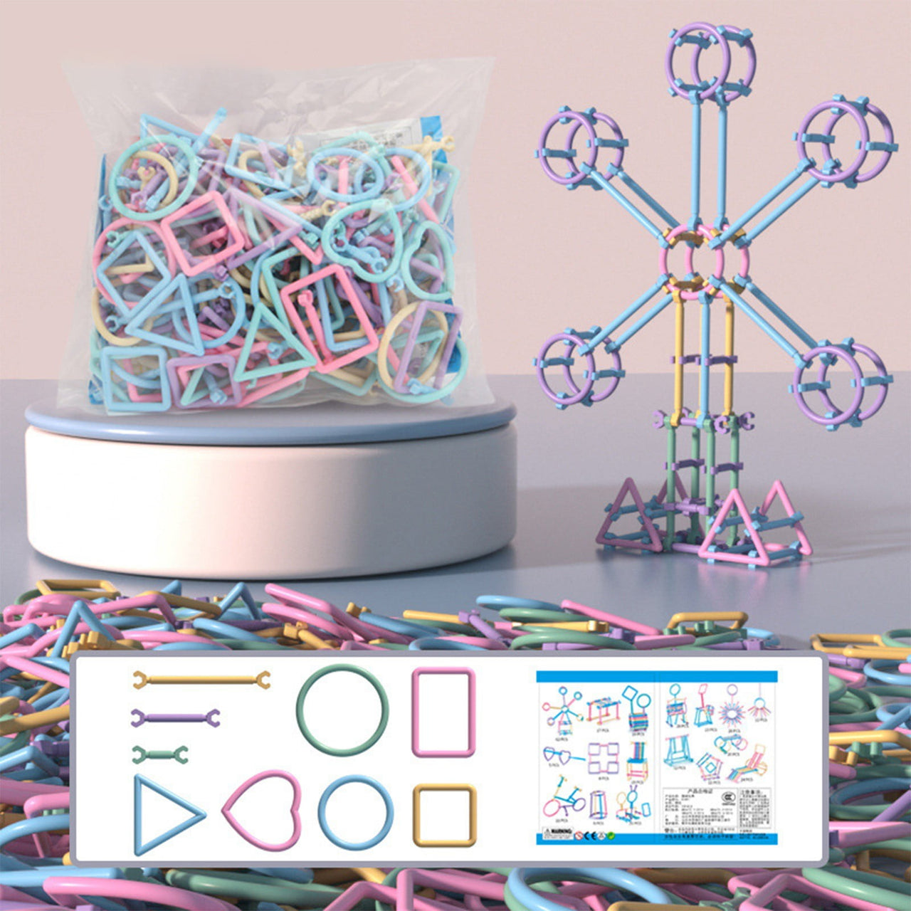 Chmadoxn Building Sticks Construction Toy Kit - Advanced DIY Puzzle for Kids & Teens, Creative Engineering Challenge with Storage Box,Gift for Boys Girls (Develop Problem-Solving Skills) 420 pc Multicolor