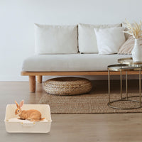 Thumbnail for HOOWIFFY Pet Litter Box White Plastic, Durable for Rabbit and Small Animal Use