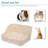 Thumbnail for HOOWIFFY Pet Litter Box White Plastic, Durable for Rabbit and Small Animal Use