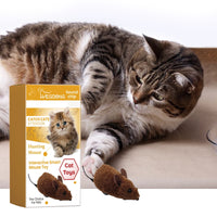 Thumbnail for Darzheoy Interactive Toys for Indoor Cats, Mouse Toys with Electronic Realistic Squeaky Sound, Automatic Moving Kitten Toys Electric Mice Toy Self Play Exercise Brown