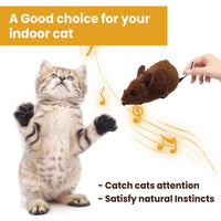 Thumbnail for Darzheoy Interactive Toys for Indoor Cats, Mouse Toys with Electronic Realistic Squeaky Sound, Automatic Moving Kitten Toys Electric Mice Toy Self Play Exercise Brown