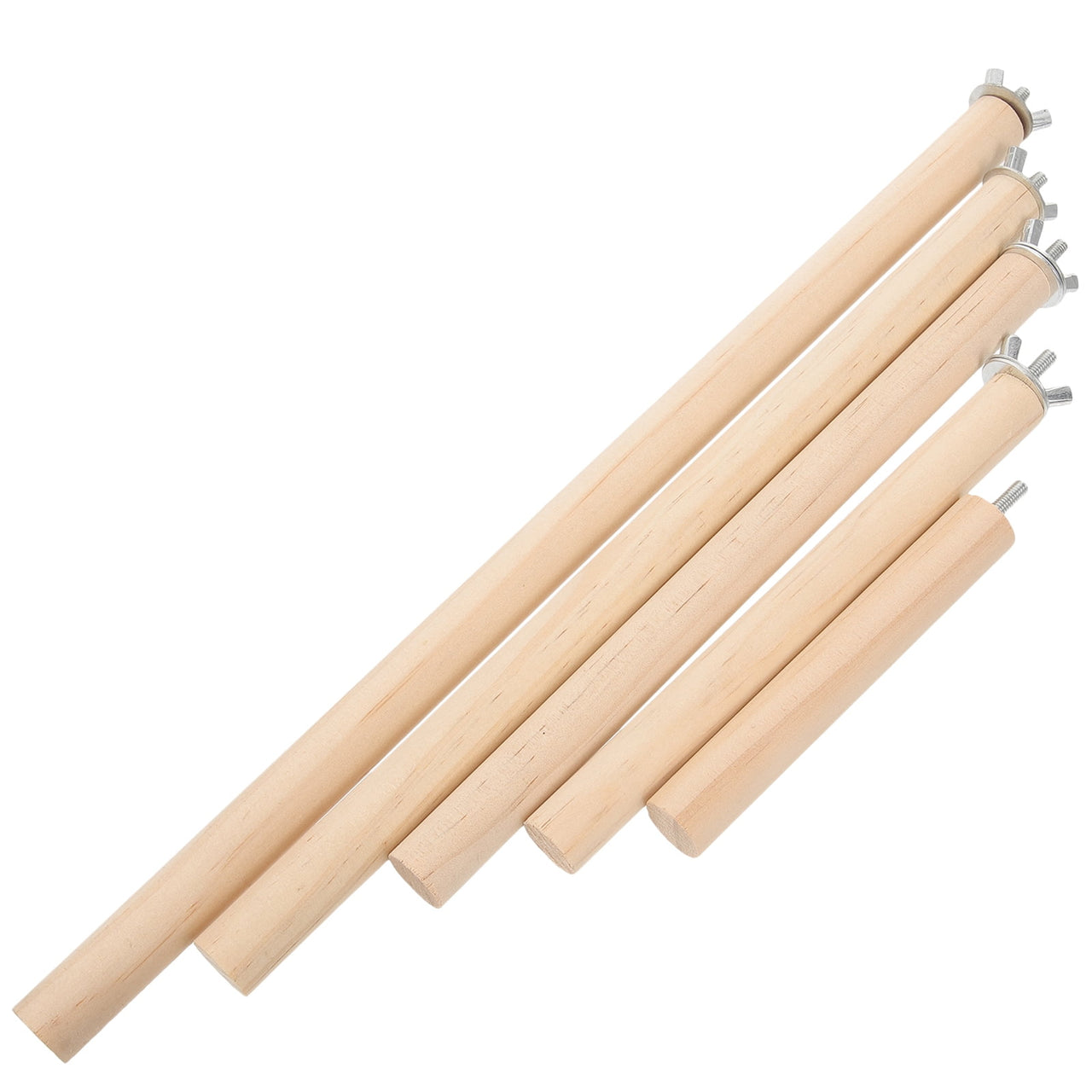 Wooden Parrot Standing Pole 5PCS Bird Perches for Cage, Bird Cage Accessories, Climbing Perch Stand for African Grey, Parakeet