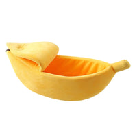 Thumbnail for Darzheoy Banana Pet Bed, Cute Funny Fruit Bed with Removable Cushion for Dogs, Indoor Cats, Rabbits, Small Animals Yellow
