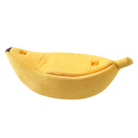 Thumbnail for Darzheoy Banana Pet Bed, Cute Funny Fruit Bed with Removable Cushion for Dogs, Indoor Cats, Rabbits, Small Animals Yellow