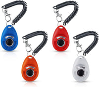 Thumbnail for Petluno 4 Pieces Pet Training Clicker with Wrist Strap and Dog Treat Pouch for Puppy Cats Birds Kit Behavioral (White, Red, Orange, Blue)