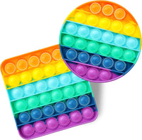 Thumbnail for - Pop Fidget Sensory Toys, 2 Pack, Circle & Square Shapes, Sensory Stress Relief Squeeze Toys for Kids & Adults, Silicone Bubble Popping Game for Anxiety, Fun