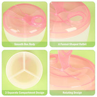 Thumbnail for Baby Formula Dispenser On The Go, Formula Container to Go, Non-Spill Rotating Three-Compartment Formula Dispenser and Snack Storage Container for Infant Toddler Traveling