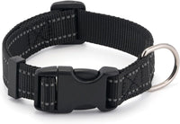 Thumbnail for Dog Collar for Small Medium Dogs with Buckle, Breathable Adjustable Nyl Reflective Dog Collars, Black/Small