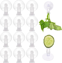Thumbnail for 12Pcs Veggie Clips Aquarium Seaweed Clips Fish Food Holder Wide Mouth Clips Plants Suction Cups Algae Clips for Freshwater and Marine Fish Tank (Plastic)