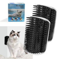 Thumbnail for 2 Pack Black Catnip Wall Massage Corner Brush for Long & Short Fur Cats and Kittens - Self Groomer Scratcher with Soft Comb