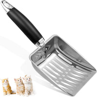 Thumbnail for Cat Litter Scoop - Stainless Steel Metal Cat Litter Scoop-Kitty Metal Scooper-Sturdy Mesh Scooper - Mesh Shovel-Easy to Clean - Suitable for Cat Litter Box - Light Black