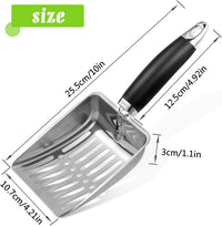 Thumbnail for Cat Litter Scoop - Stainless Steel Metal Cat Litter Scoop-Kitty Metal Scooper-Sturdy Mesh Scooper - Mesh Shovel-Easy to Clean - Suitable for Cat Litter Box - Light Black