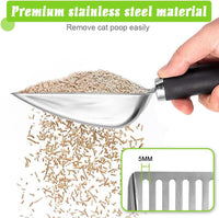 Thumbnail for Cat Litter Scoop - Stainless Steel Metal Cat Litter Scoop-Kitty Metal Scooper-Sturdy Mesh Scooper - Mesh Shovel-Easy to Clean - Suitable for Cat Litter Box - Light Black