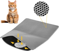 Thumbnail for Cat Litter Mat ，60x45cm Double-Layer Honeycomb Design, Waterproof & Urine-Proof, Traps Litter to Keep Floors Clean(Gray)