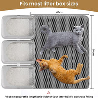 Thumbnail for Cat Litter Mat ，60x45cm Double-Layer Honeycomb Design, Waterproof & Urine-Proof, Traps Litter to Keep Floors Clean(Gray)