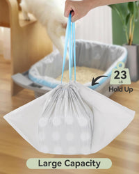Thumbnail for 40 Count Automatic Cat Litter Box Bags for Petpivot Autoscooper 11/12 NeakasaM1 Open-Top Self-Cleaning Cat Litter Boxes, Leak-Proof Drawstring Trash Bags Replacement, Unscented,27
