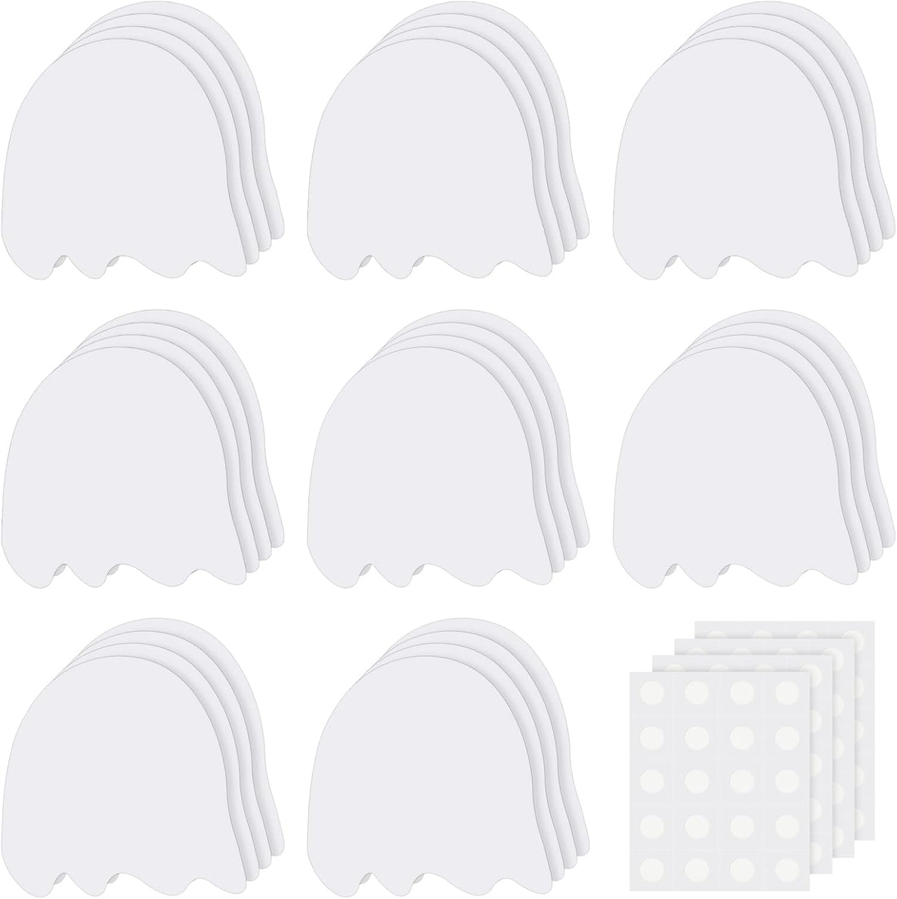 108 Pcs Halloween Ghost Cutouts 5 Inches DIY Paper Ghost Die Outs Bulk for Bulletin Board Decoration Classroom Wall Craft Halloween Party Supply