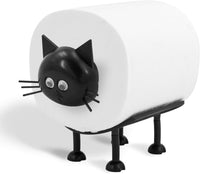 Thumbnail for Cat Toilet Roll Holder: Tissue Paper Storage Stand - 3D Printed Black Loo Holder Bathroom Set for Shelf Housewarming Gift Decor (Cat-1Pcs) Cat-1pcs