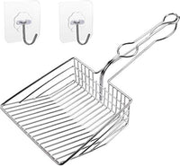 Thumbnail for Metal Cat Litter Scoop, Fast and Clean Clumping Kitty Litter Scooper with Holder, Flat Ledging Edge, Large Solid and Comfy! All Metal Fun Maker, Say No to Dirty and Loose Handle,1+2pcs