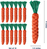 Thumbnail for 12 PCS Carrot Dog Rope Toys for Dogs, Durable Chew Toys for Aggressive Chewers, Entertainment & Interaction, Teeth Cleaning and Chewing, All-Cotton