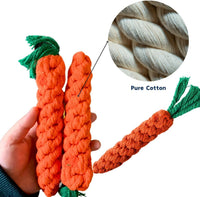 Thumbnail for 12 PCS Carrot Dog Rope Toys for Dogs, Durable Chew Toys for Aggressive Chewers, Entertainment & Interaction, Teeth Cleaning and Chewing, All-Cotton