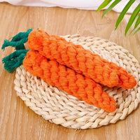 Thumbnail for 12 PCS Carrot Dog Rope Toys for Dogs, Durable Chew Toys for Aggressive Chewers, Entertainment & Interaction, Teeth Cleaning and Chewing, All-Cotton
