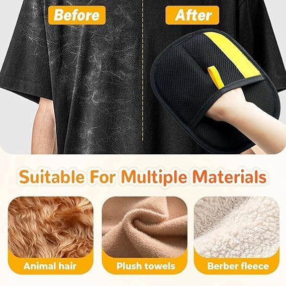 Electrostatic Gloves Pet Hair Removal, Pet Hair Removal Glove, Reusable Electrostatic Gloves Pet Hair, Pet Double-Sided Grooming Glove for Couch, Furniture, Carpet, Car Seat (Blue)