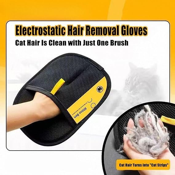 Electrostatic Gloves Pet Hair Removal, Pet Hair Removal Glove, Reusable Electrostatic Gloves Pet Hair, Pet Double-Sided Grooming Glove for Couch, Furniture, Carpet, Car Seat (Blue)