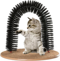 Thumbnail for Cat Self Groomer, Scratching Post & Interactive Toys - Arch Scratcher with Brush for Grooming & Shedding, Scratch Pad, and Catnip