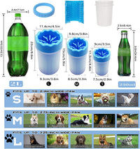 Thumbnail for 2 In 1 Portable Silicone Pet Cleaning Brush - Muddy Paw Washer Cup for Dogs and Cats, Grooming Foot Cleaner Gift for Pet Owners (Blue, Small)