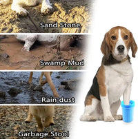 Thumbnail for 2 In 1 Portable Silicone Pet Cleaning Brush - Muddy Paw Washer Cup for Dogs and Cats, Grooming Foot Cleaner Gift for Pet Owners (Blue, Small)