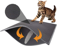 Thumbnail for Cat Litter Mat Trapper - 76 x 61cm Honeycomb Double Layer Tapis Litiere Chat -Traps Messes, Easy Clean and Durable (Gray)