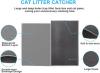 Thumbnail for Cat Litter Mat Trapper - 76 x 61cm Honeycomb Double Layer Tapis Litiere Chat -Traps Messes, Easy Clean and Durable (Gray)