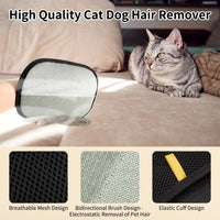 Thumbnail for 2PCS Double-Sided Pet Hair Remover Gloves, Electrostatic Cat Dog Pet Grooming Gloves, Pet Hair Remover for Carpet Couch Car, Versatile Pet Hair Remover for Washing Deshedding Grooming