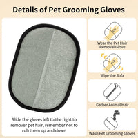 Thumbnail for 2PCS Double-Sided Pet Hair Remover Gloves, Electrostatic Cat Dog Pet Grooming Gloves, Pet Hair Remover for Carpet Couch Car, Versatile Pet Hair Remover for Washing Deshedding Grooming