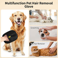 Thumbnail for 2PCS Double-Sided Pet Hair Remover Gloves, Electrostatic Cat Dog Pet Grooming Gloves, Pet Hair Remover for Carpet Couch Car, Versatile Pet Hair Remover for Washing Deshedding Grooming