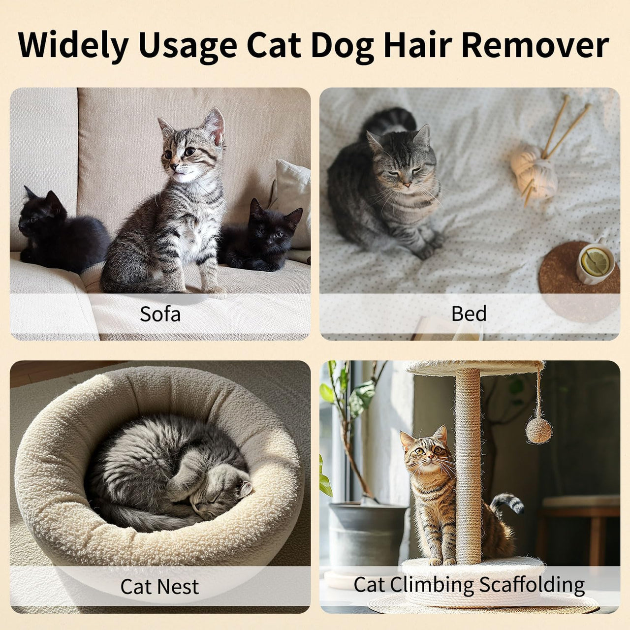 2PCS Double-Sided Pet Hair Remover Gloves, Electrostatic Cat Dog Pet Grooming Gloves, Pet Hair Remover for Carpet Couch Car, Versatile Pet Hair Remover for Washing Deshedding Grooming