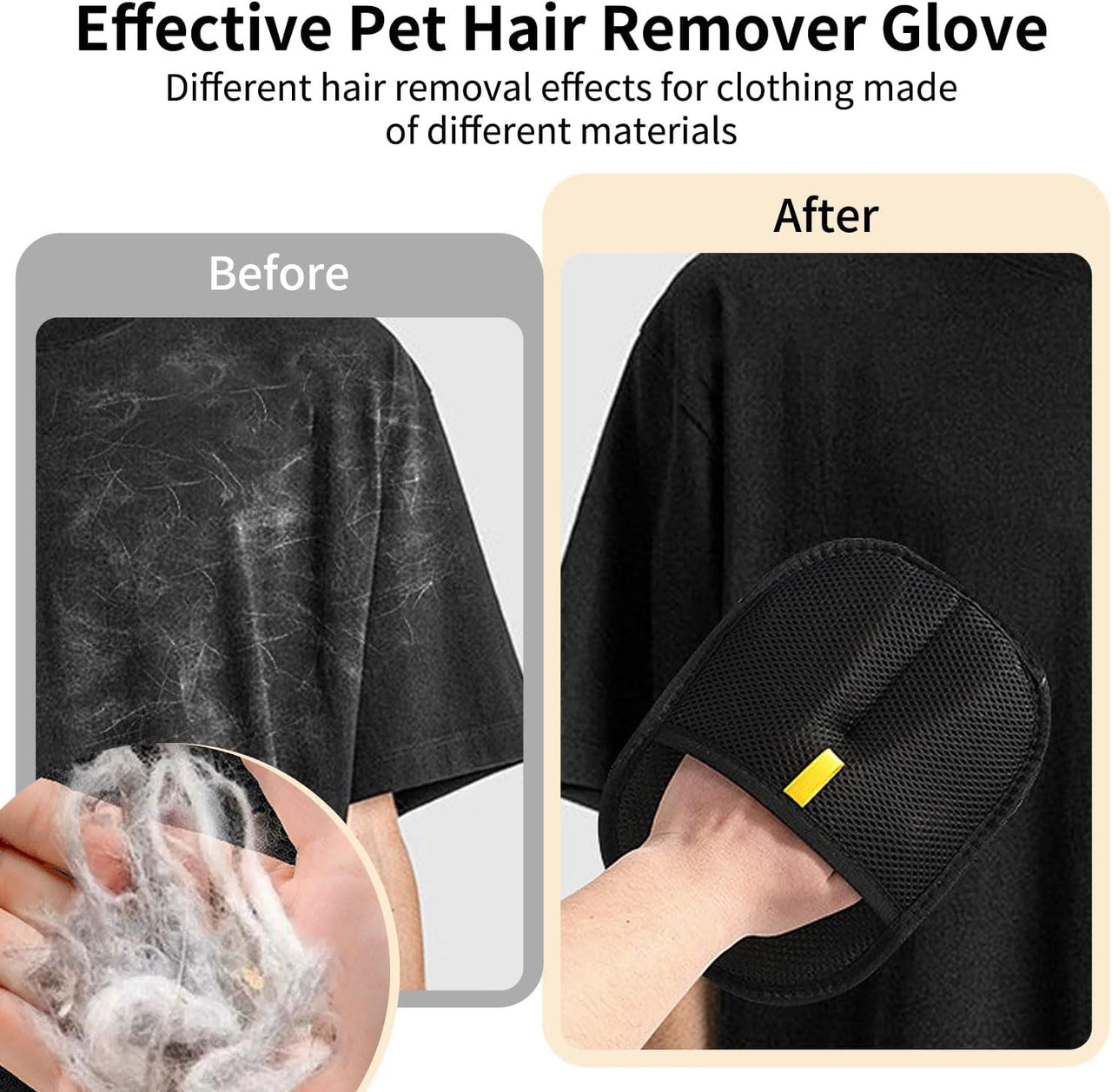 3PCS Double-Sided Pet Hair Remover Gloves, Electrostatic Cat Dog Pet Grooming Gloves, Pet Hair Remover for Carpet Couch Car, Versatile Pet Hair Remover for Washing Deshedding Grooming